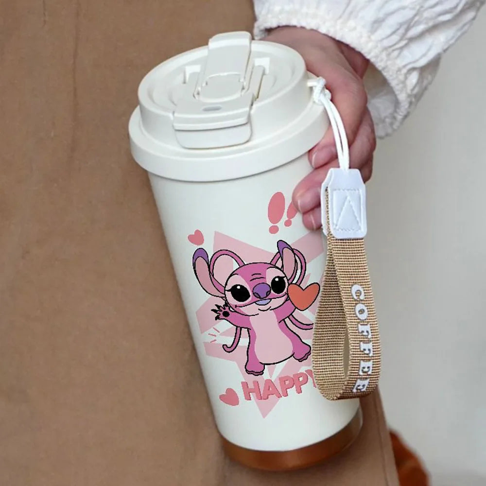 Stitch Straw Stainless Thermos Portable Cup