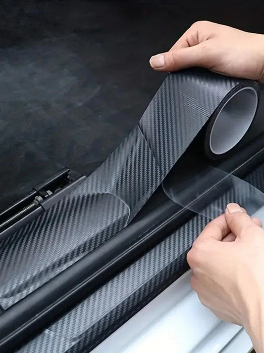 3D Carbon Fiber Sticker Paste Car Threshold Protective Film Anti Scratch Waterproof