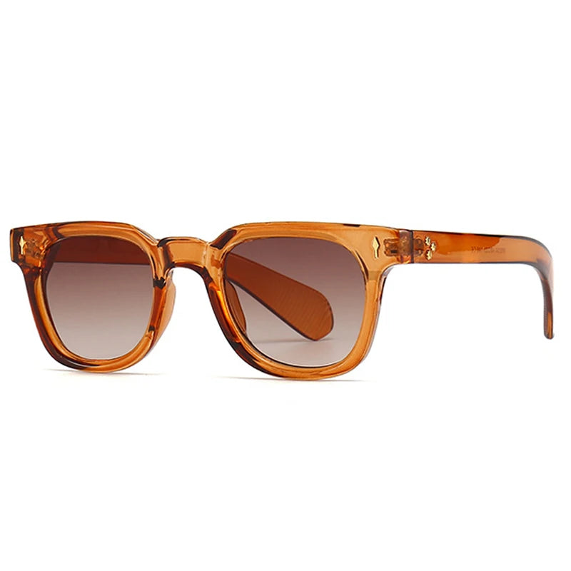 SHAUNA Retro Square Rivets Sunglasses Shades UV400