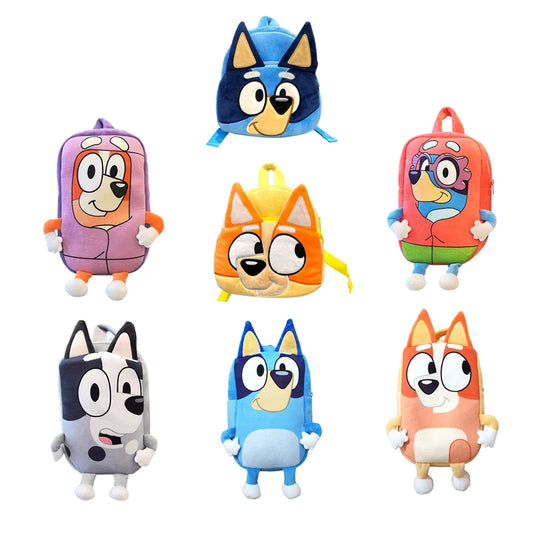Bluey Anime Backpack Mini Plush Bag Gift for Kids