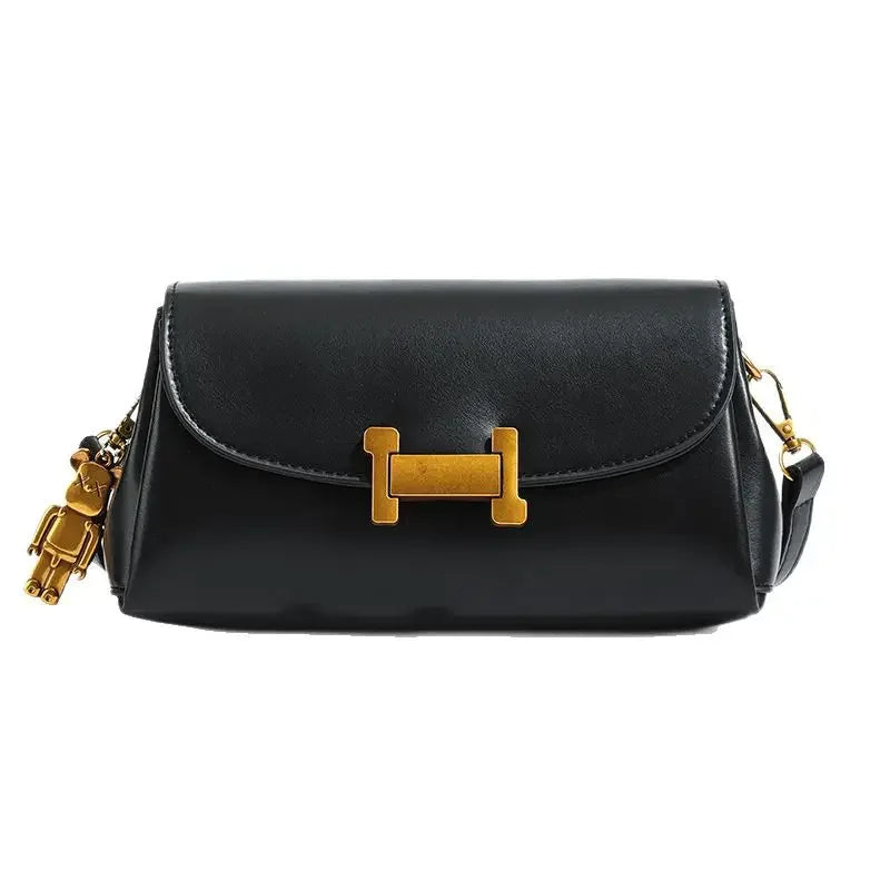 Simple and versatile small square bag, retro and stylish commuting crossbody bag