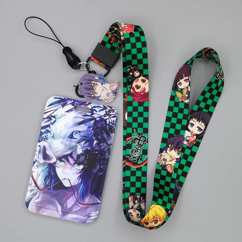 Demon Slayer Anime Key Lanyard Cosplay Badge ID Cards