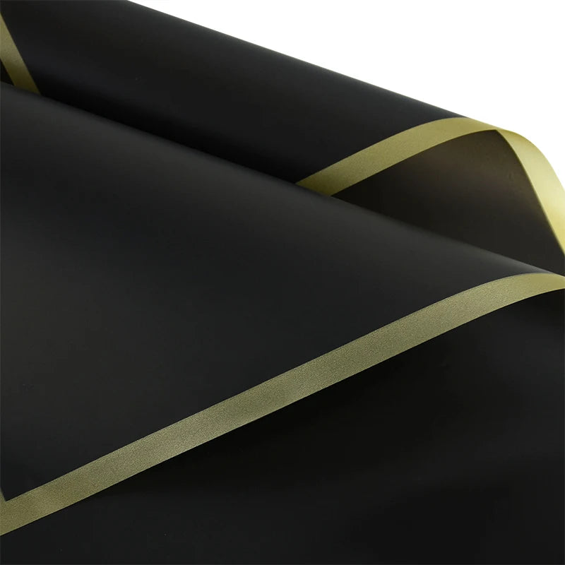 Golden Edge Flower Wrapping Paper Waterproof Bouquet Gift Packaging Decoration Supplies