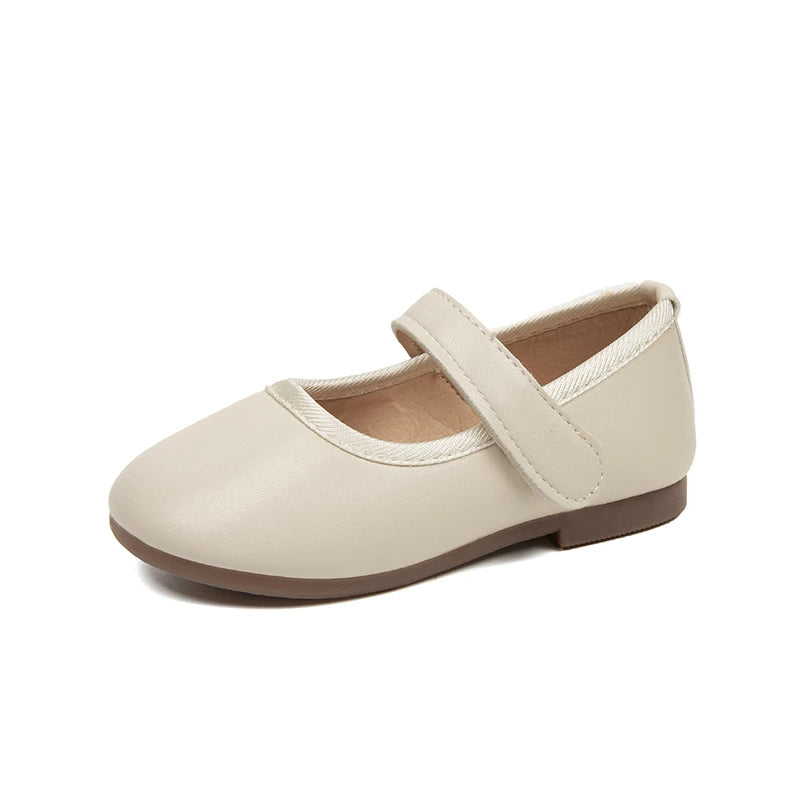 Soft Leather Plain Children Princess Shoes Light Round Toe Kids Flats