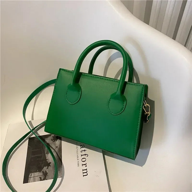 Minimalist Small Square Bag All-Match Top Handle Purse Classic Shoulder Bag