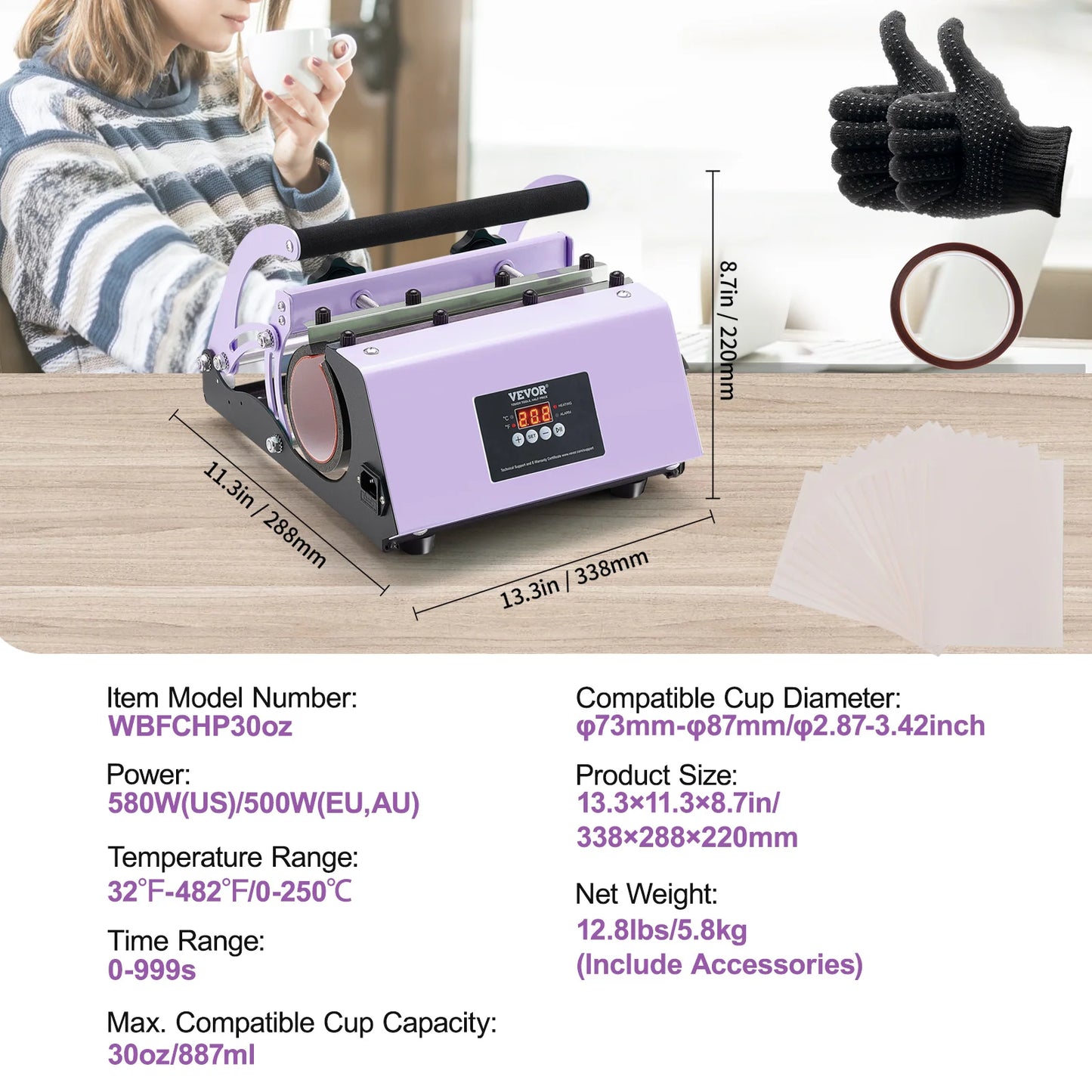 Tumbler Heat Press Machine 2 Station Heaters 11-30oz Mug Press Tumbler Press Sublimation