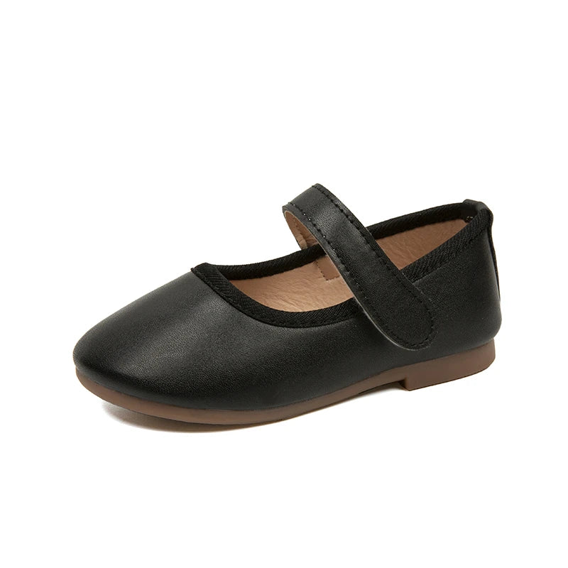 Soft Leather Plain Children Princess Shoes Light Round Toe Kids Flats