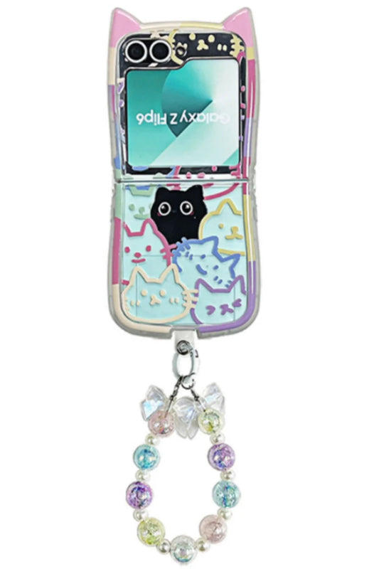 Cute Cat Ear Edge Kitty Case for Samsung Galaxy Z Flip Shockproof Cover