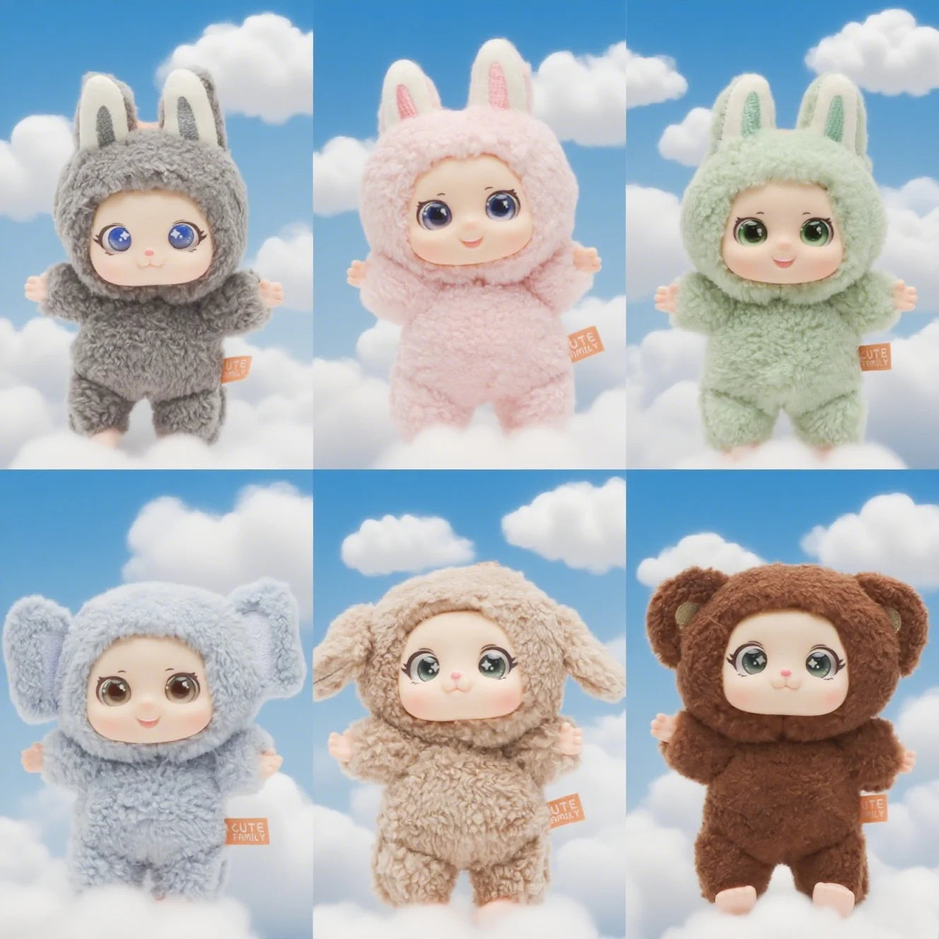 Cute and Fragrant Animals Vinyl Face Plush Kids Hang Bag