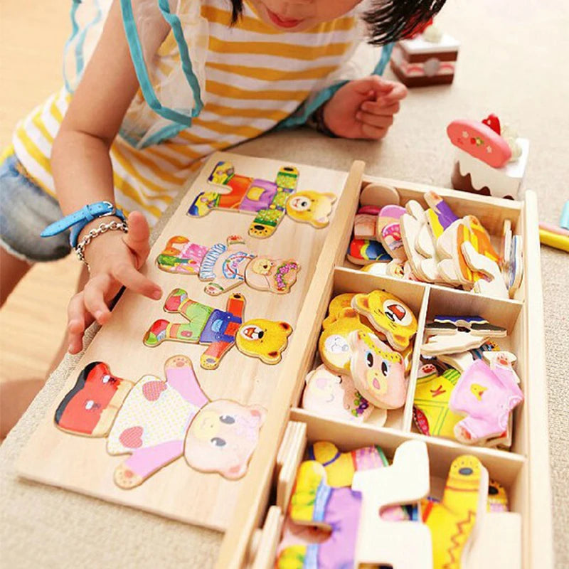 Children's Early Education Wooden Jigsaw Puzzle Dressing Game