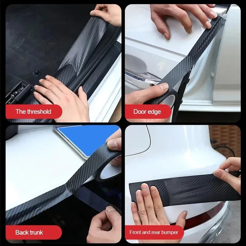 3D Carbon Fiber Sticker Paste Car Threshold Protective Film Anti Scratch Waterproof