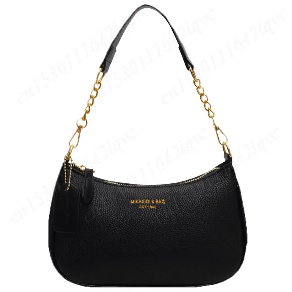 Crossbody Bag PU Leather Zipper Closure Crescent Bag Handbag