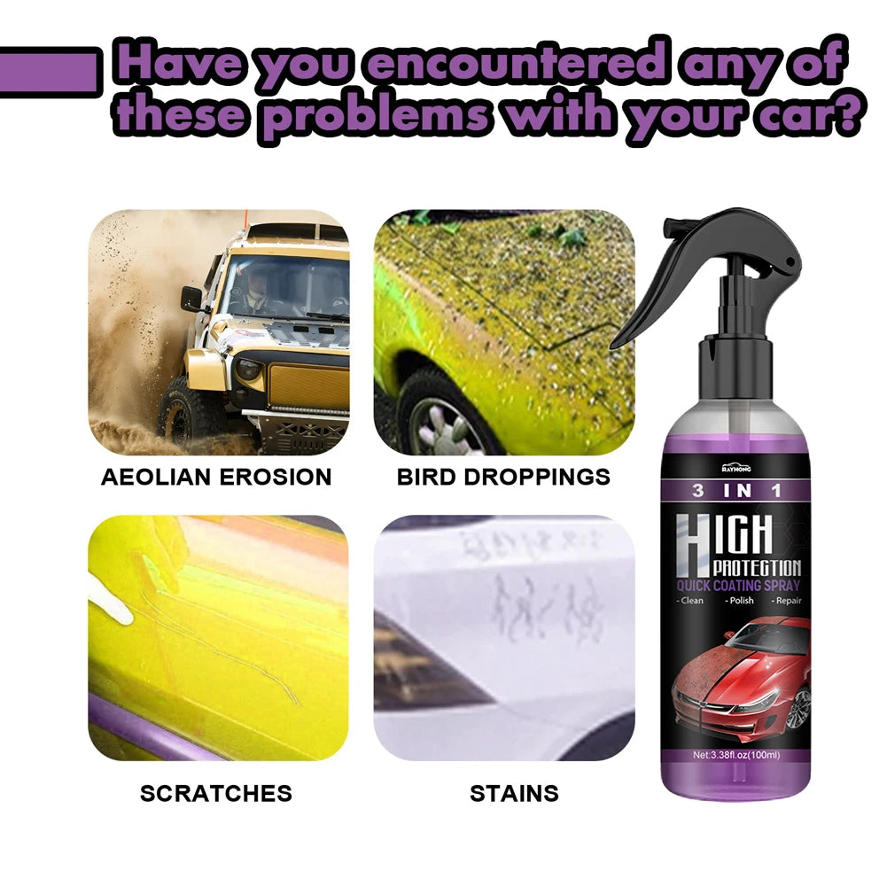 3in1 Quick Coat Polish Sealer Spray Auto Nano Ceramic Coating Agent Car