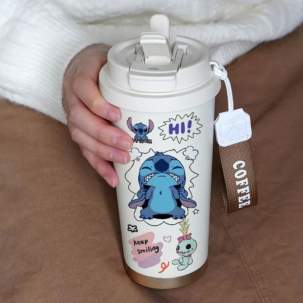 Stitch Straw Stainless Thermos Portable Cup