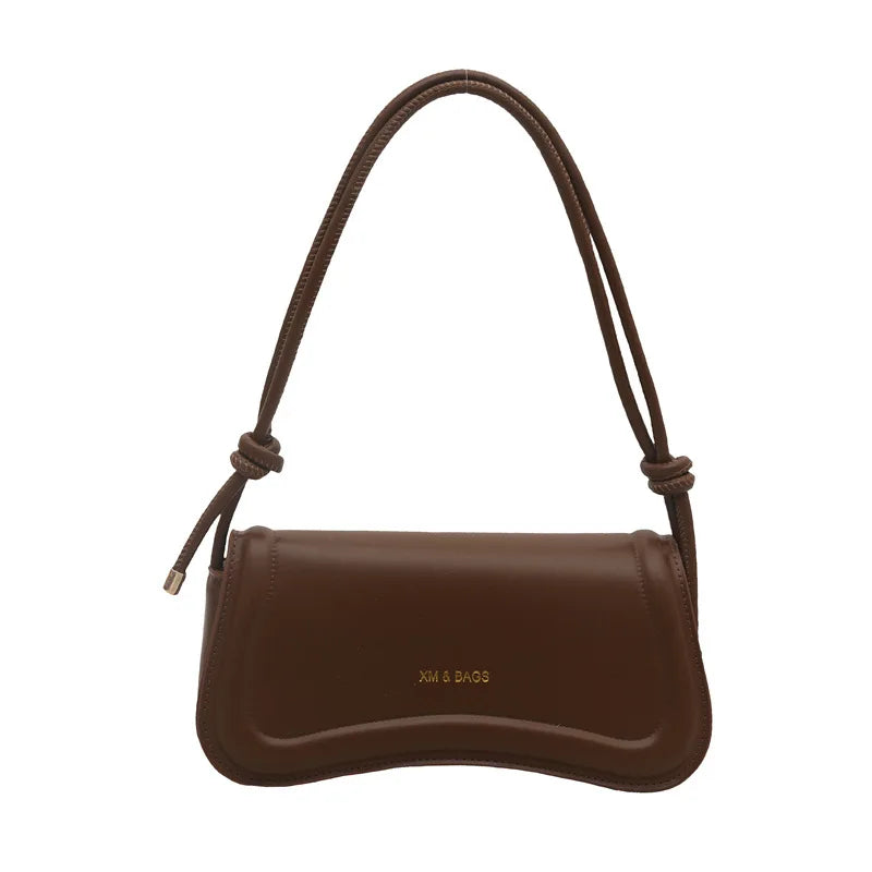 Underarm Bags Solid Color Small Top-handle Bags Purse Female Daily Handbags PU Leather