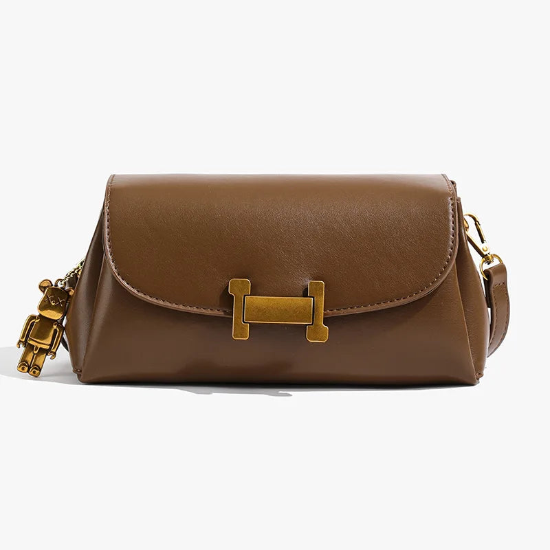 Simple and versatile small square bag, retro and stylish commuting crossbody bag