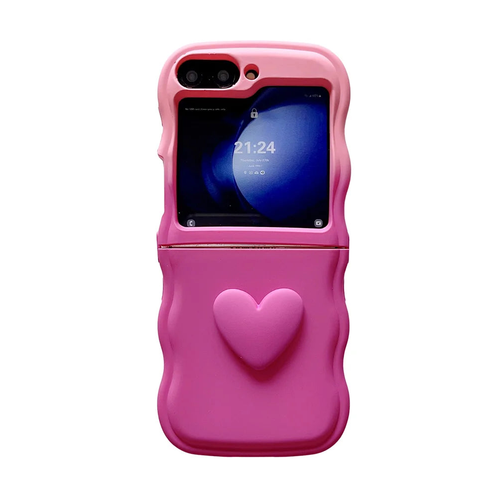 3D Love Heart Gradient Folding Case for Samsung Galaxy Z Flip