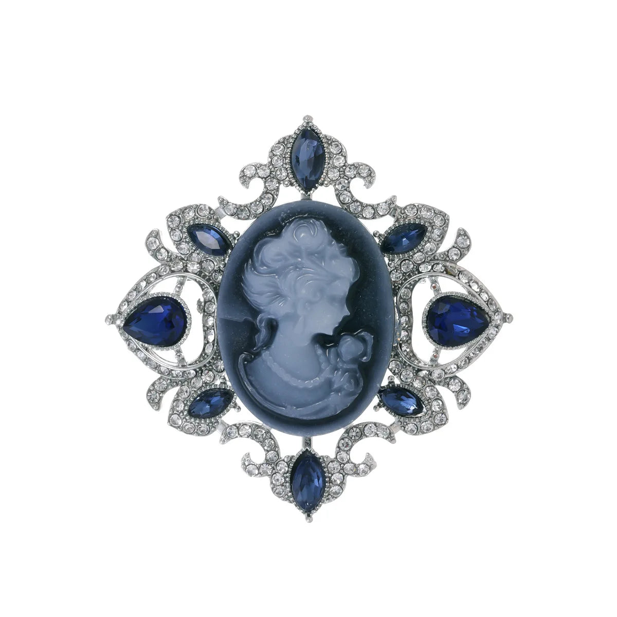 Vintage Victorian Design Queen's Cameo Brooch Pin, Antique