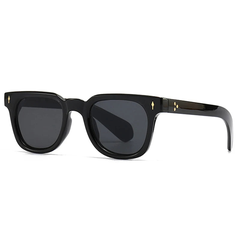 SHAUNA Retro Square Rivets Sunglasses Shades UV400