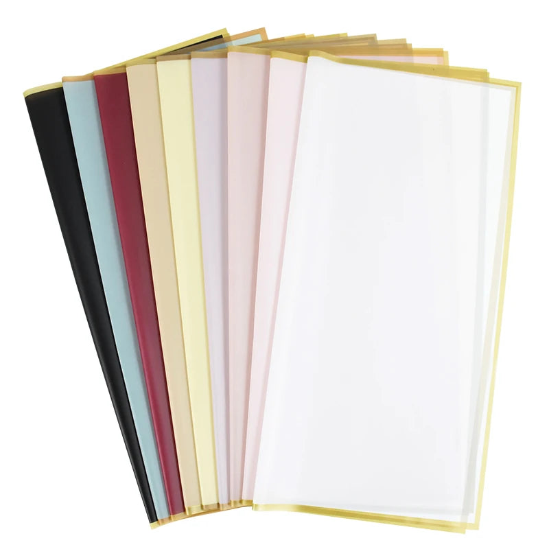 Golden Edge Flower Wrapping Paper Waterproof Bouquet Gift Packaging Decoration Supplies