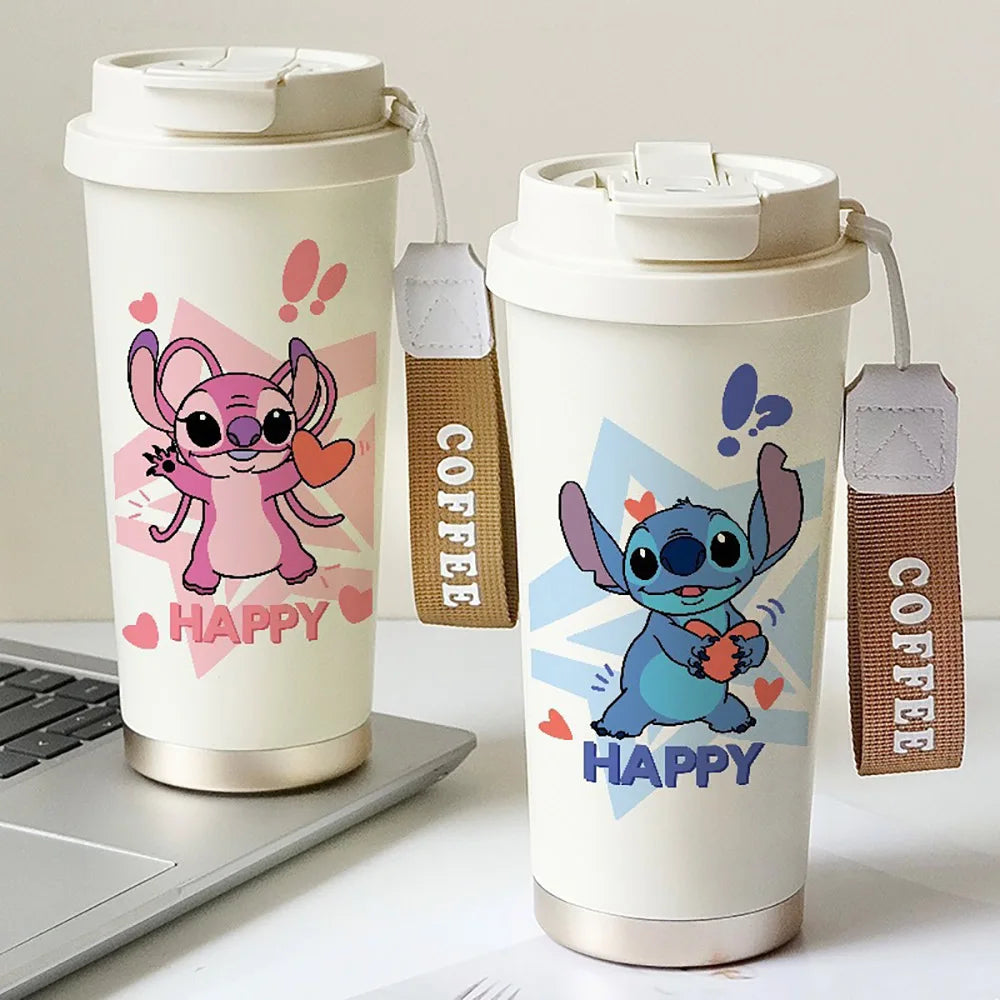 Stitch Straw Stainless Thermos Portable Cup