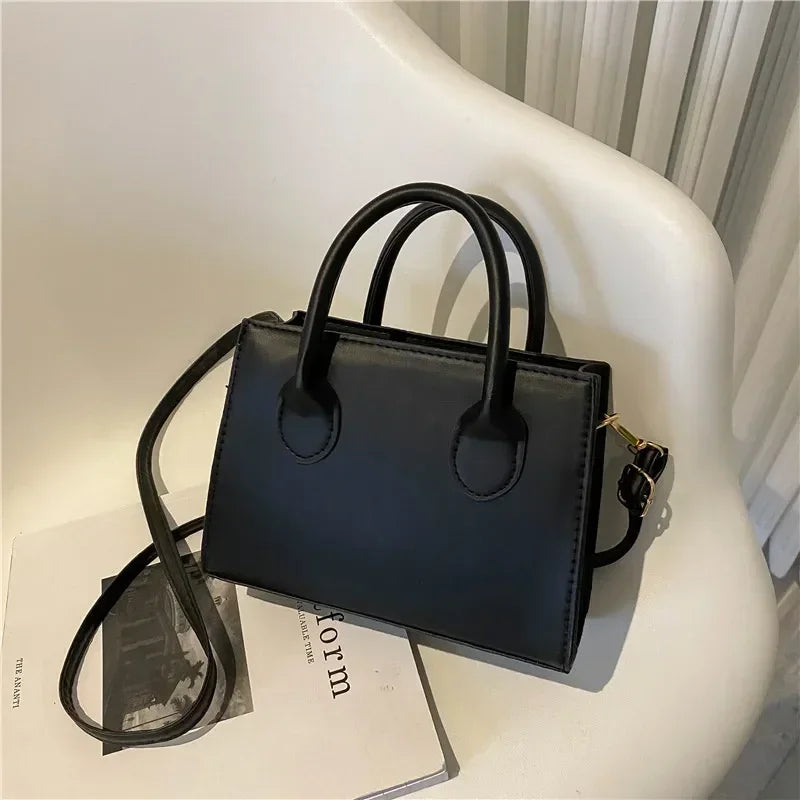 Minimalist Small Square Bag All-Match Top Handle Purse Classic Shoulder Bag