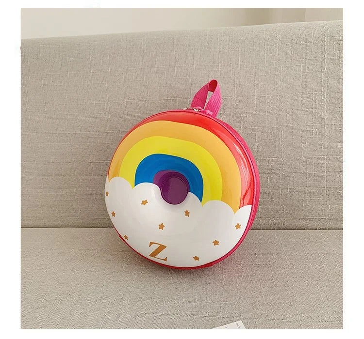Kids Bag Children's Schoolbag Cartoon Backpack Kindergarten Kids Doughnut Rainbow