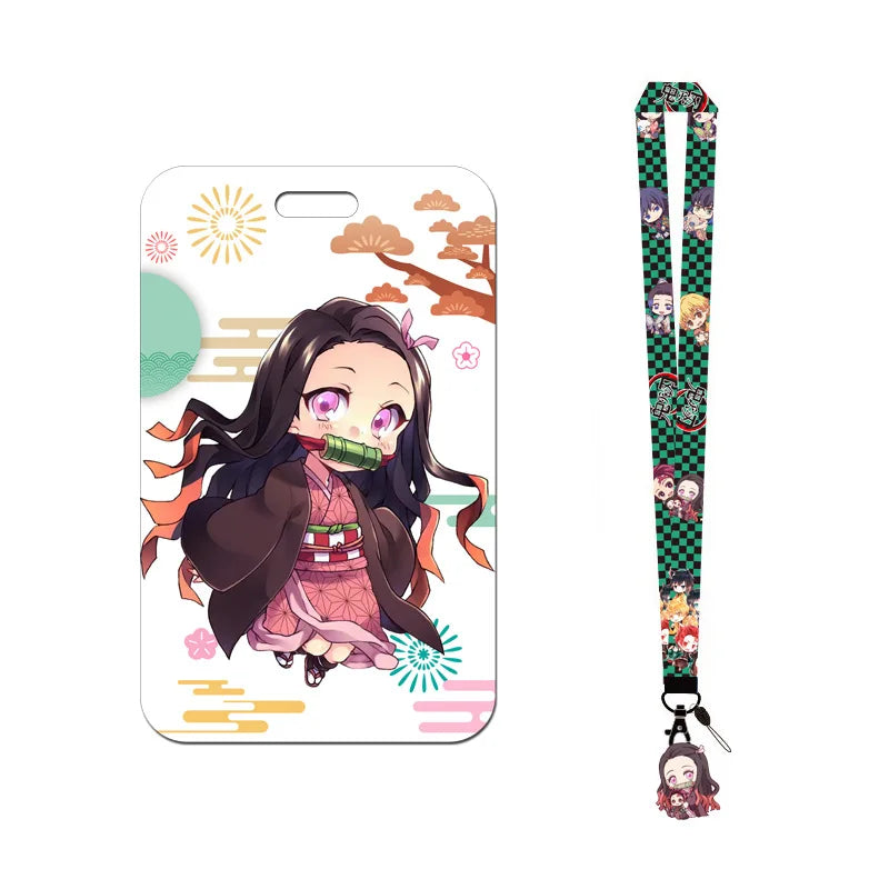 Demon Slayer Anime Key Lanyard Cosplay Badge ID Cards