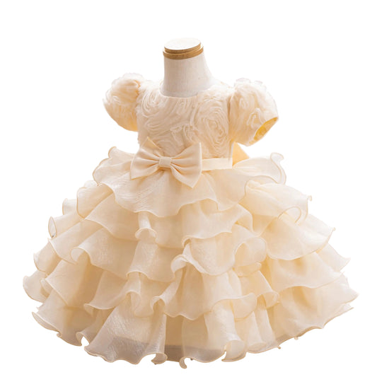 Girl dress Elegant Spring/Summer floral soft yarn