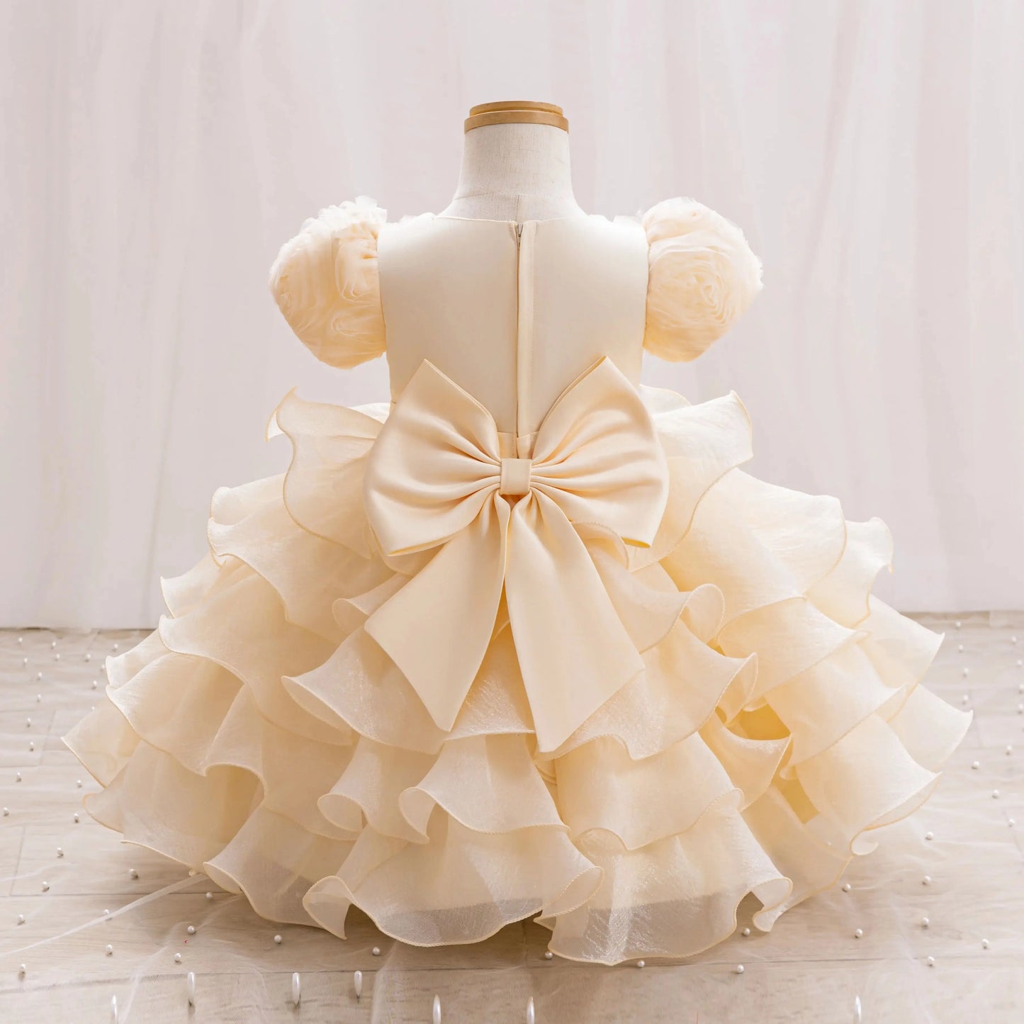 Girl dress Elegant Spring/Summer floral soft yarn