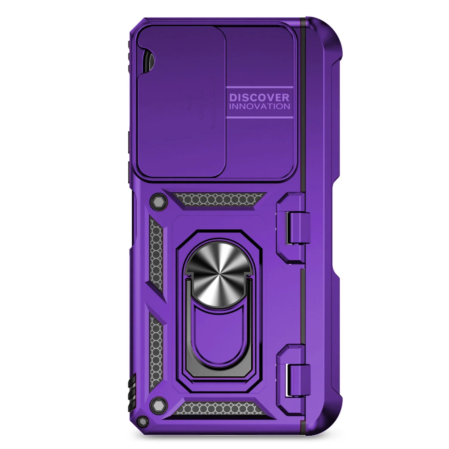 Slide Camera Phone Cover for Samsung Galaxy Z Fold Cases with Stand Holder Armor
