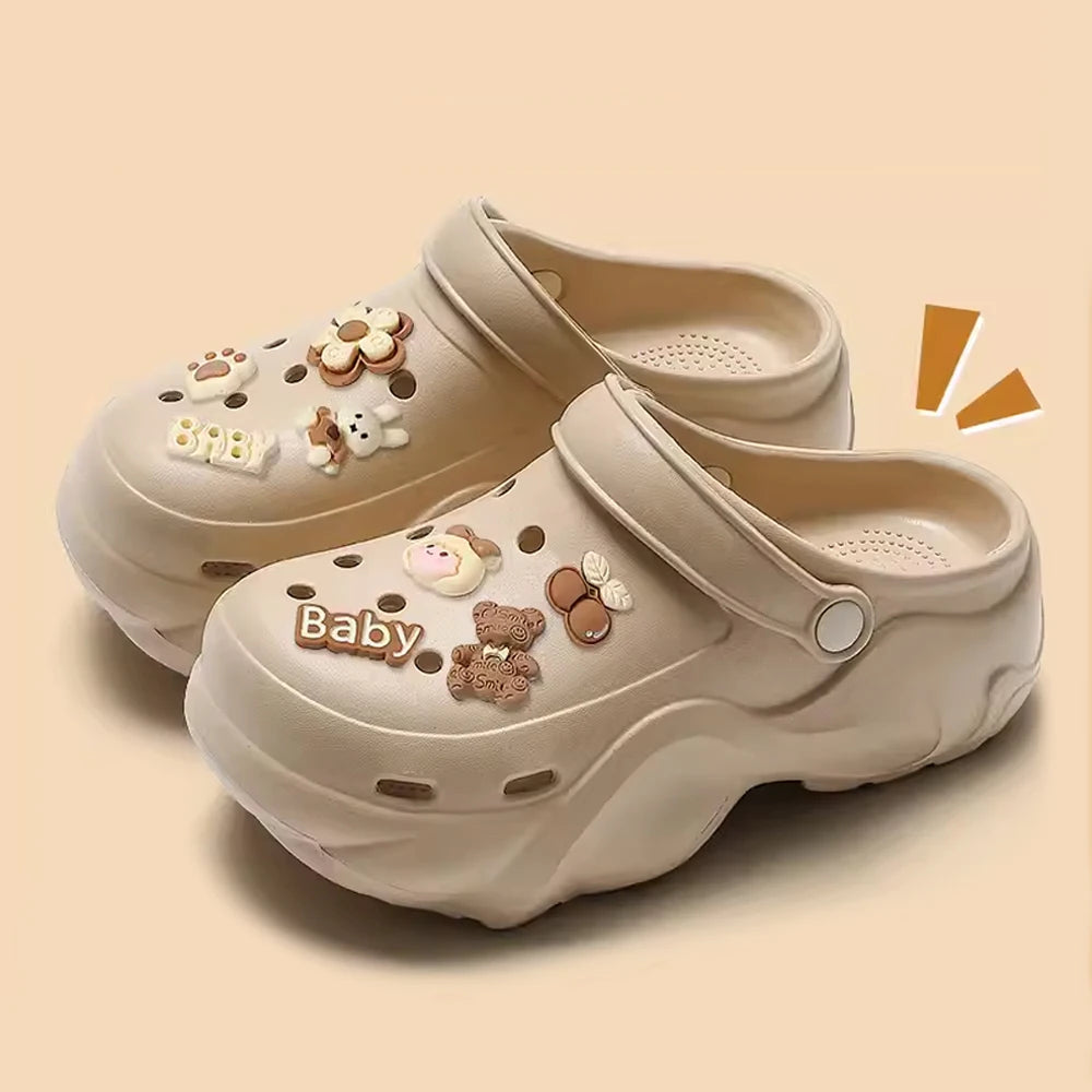 Chunky Platform Sandals Clogs Garden Shoes for Women Outdoor Non-Slip Beach Slipper