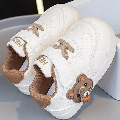 White Sneakers Toddler Baby First Walker Cute Cartoon Bear Children Sport Shoes
