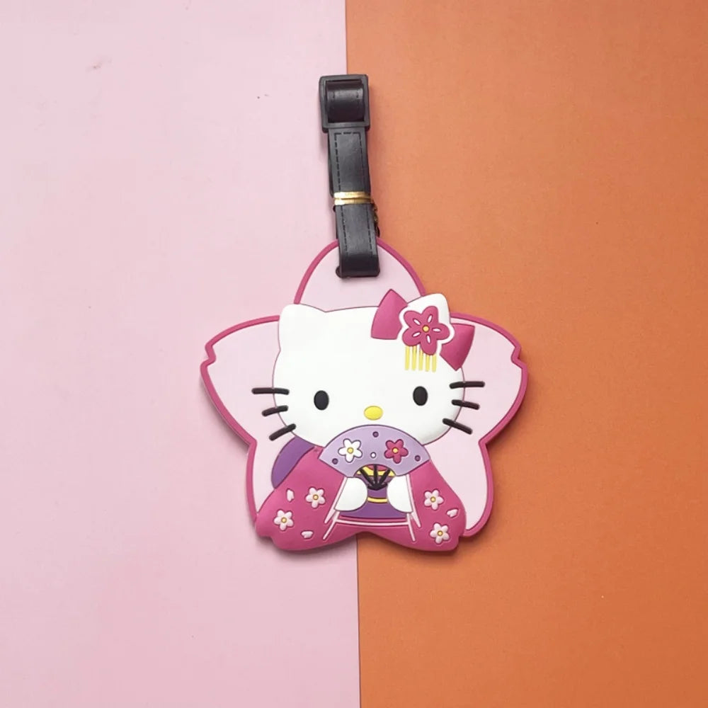 Kawaii Sanrio Luggage Tag Cute Cartoon Silica Suitcase Id Address Holder