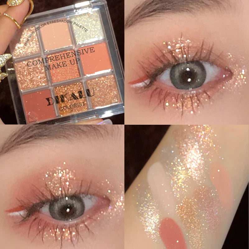 Eyeshadow Palette Oh Rosy Nine Palace Grid Auto Focus Low Saturation Smoke Powder