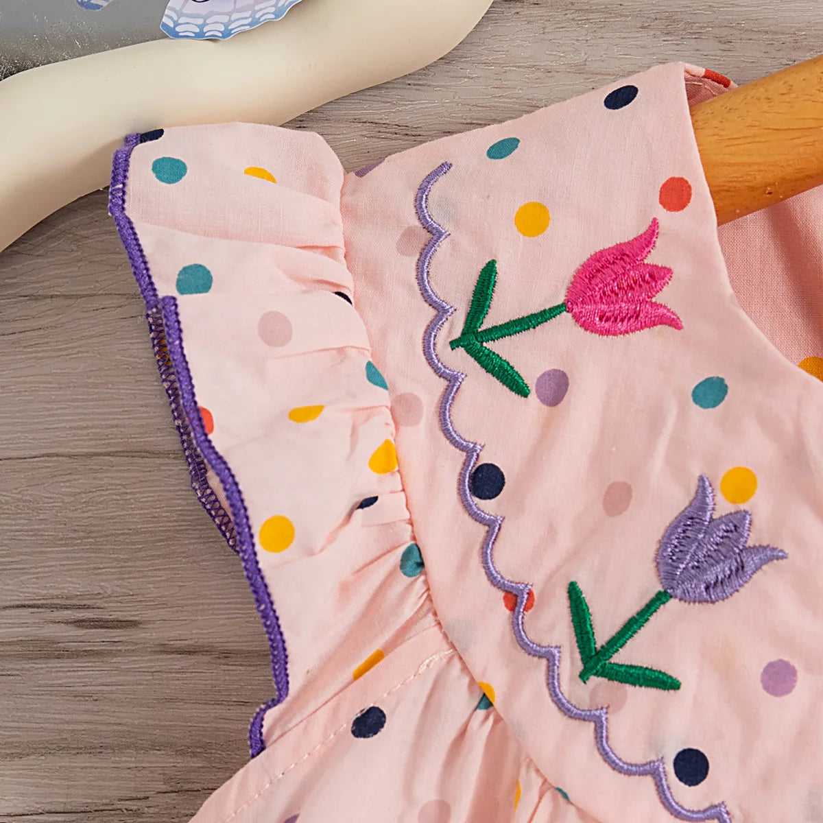 Dress Summer Colorful Polka Dot Flower Embroidery Princess
