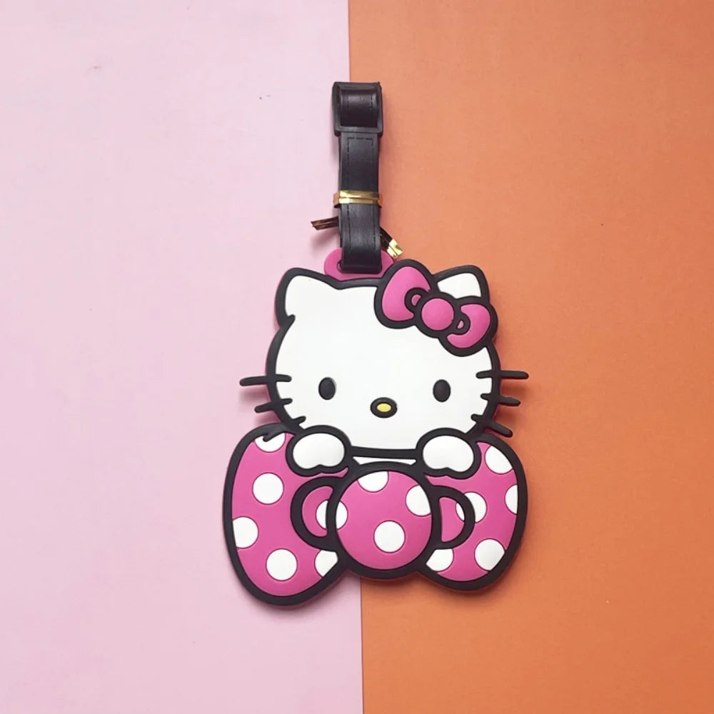 Kawaii Sanrio Luggage Tag Cute Cartoon Silica Suitcase Id Address Holder