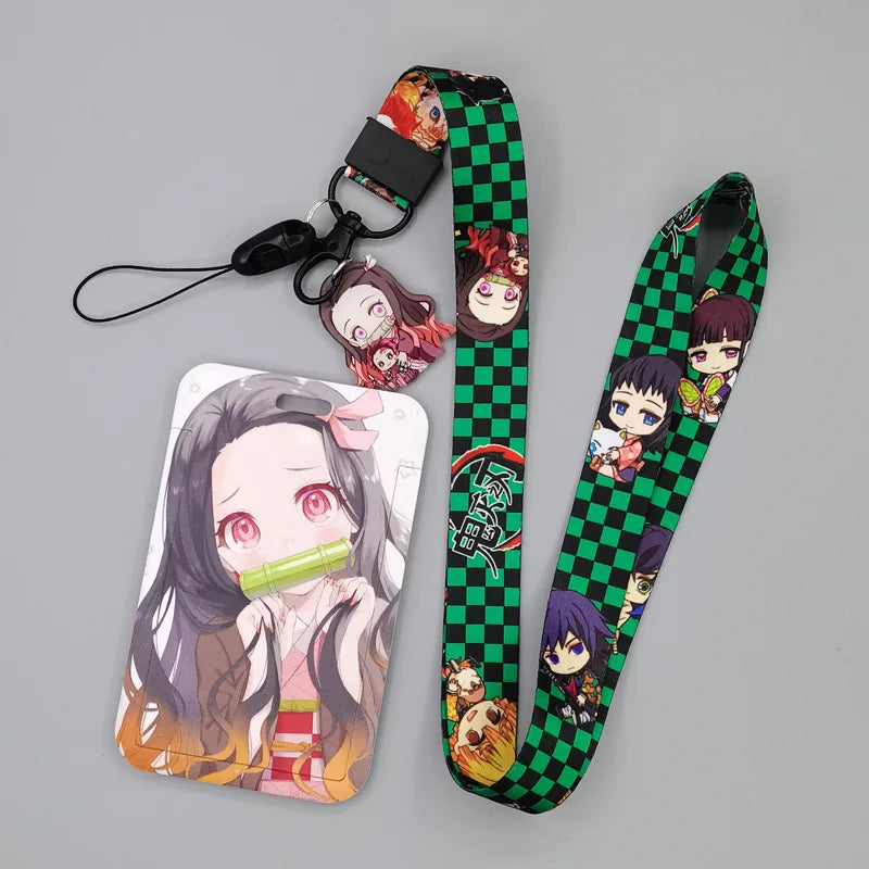 Demon Slayer Anime Key Lanyard Cosplay Badge ID Cards
