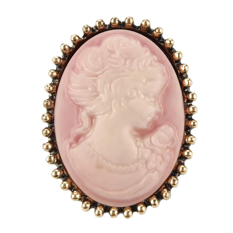 Vintage Cameo Elegant Queen Head Portrait Brooch For Women Antique Wedding