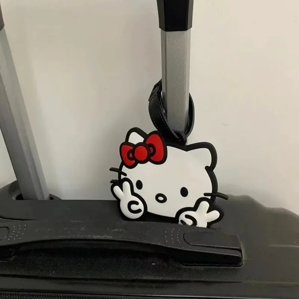 Kawaii Sanrio Luggage Tag Cute Cartoon Silica Suitcase Id Address Holder