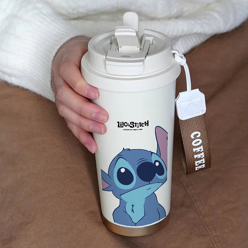 Stitch Straw Stainless Thermos Portable Cup
