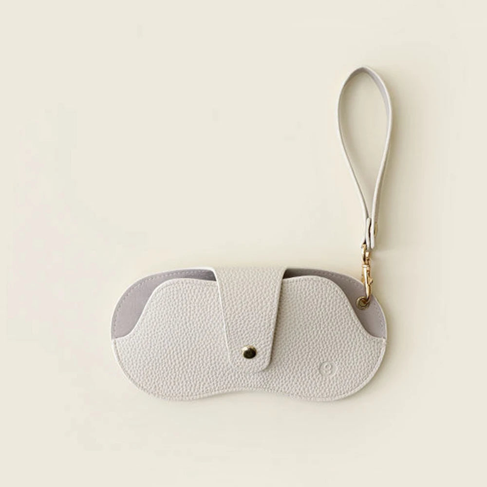 Soft Lychee Pattern PU Leather Glasses Bag Retro Sunglasses