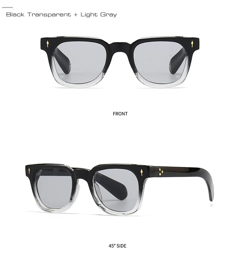 SHAUNA Retro Square Rivets Sunglasses Shades UV400
