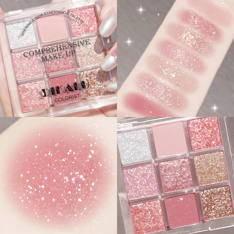 Eyeshadow Palette Oh Rosy Nine Palace Grid Auto Focus Low Saturation Smoke Powder
