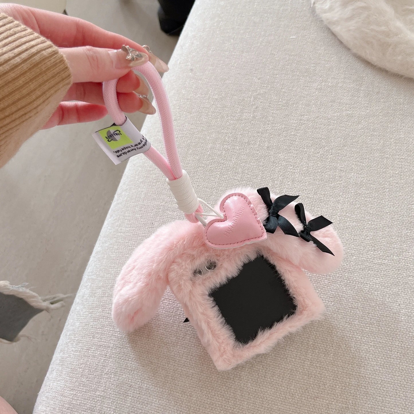 Bunny Folding Plush Phone Case with Lanyard Kawaii for Galaxy Z Flip