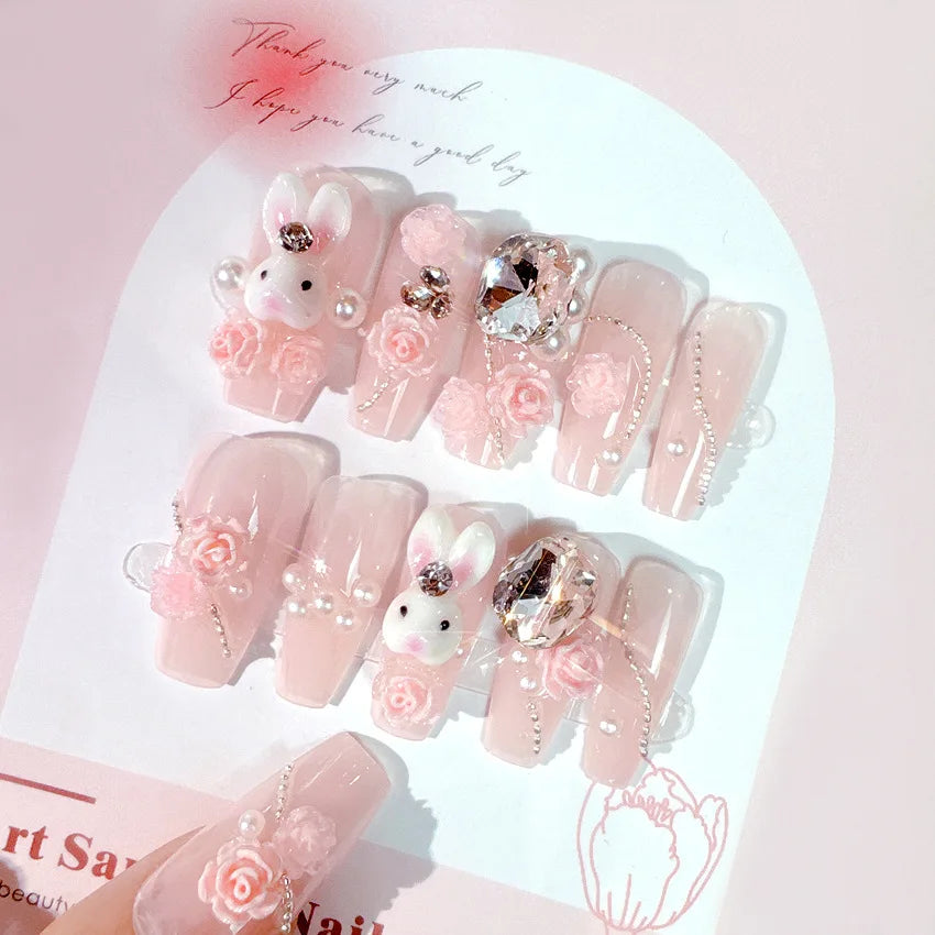 Sanrio Anime Cute Nail Patches False Nail Tips Cartoon Y2K Press on Nail