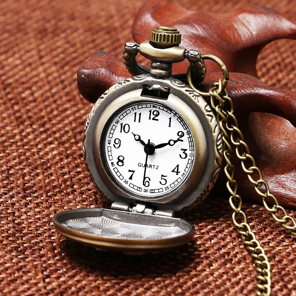 Vintage Bronze Retro Bronze Sailboat Design Small Size Quartz Pocket Watch