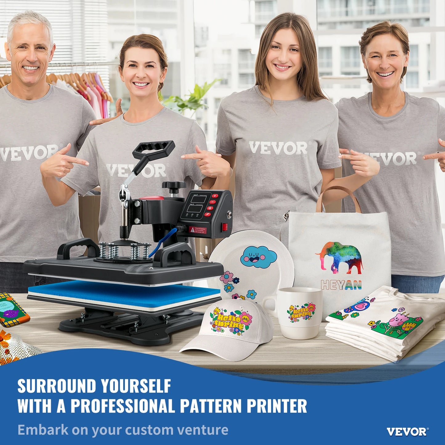 Heat Press 5in1 Heat Press Machine 12x15in Clamshell Sublimation Transfer Printer Digital Precise