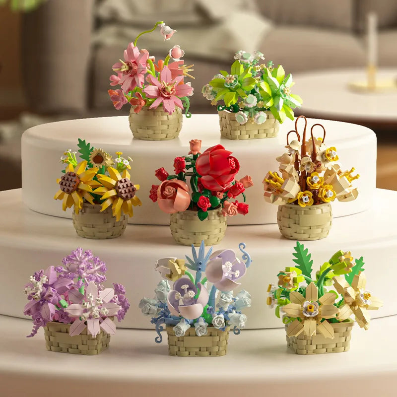 Tree Gardens Romantic Building Blocks Model Bricks Kids Sets Kits Toys