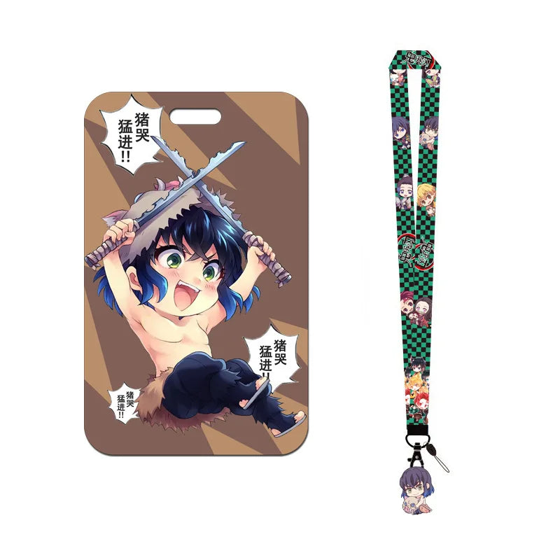 Demon Slayer Anime Key Lanyard Cosplay Badge ID Cards